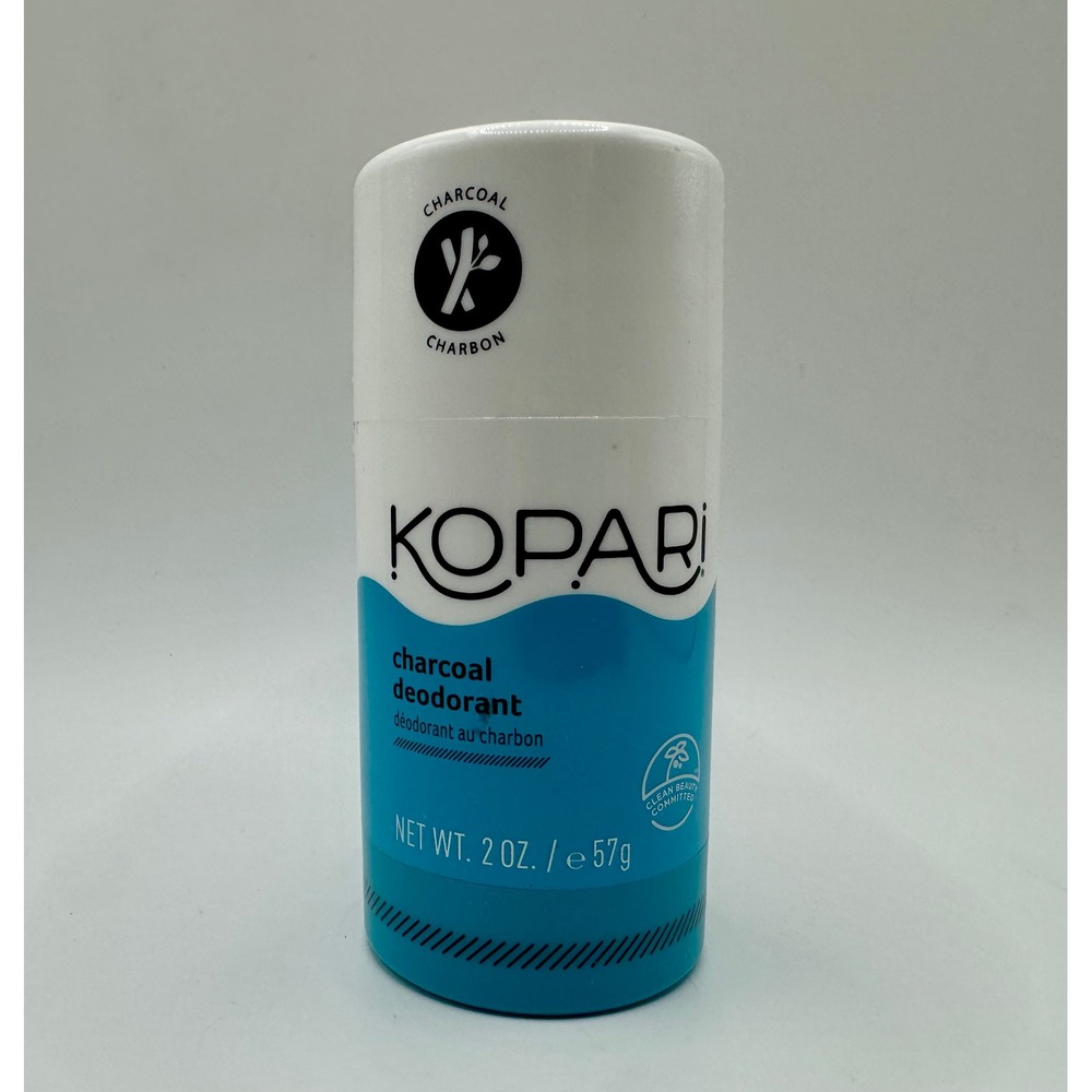 Kopari Charcoal Deodorant 2oz Blue White Aluminum Free Vegan Stick New Sealed